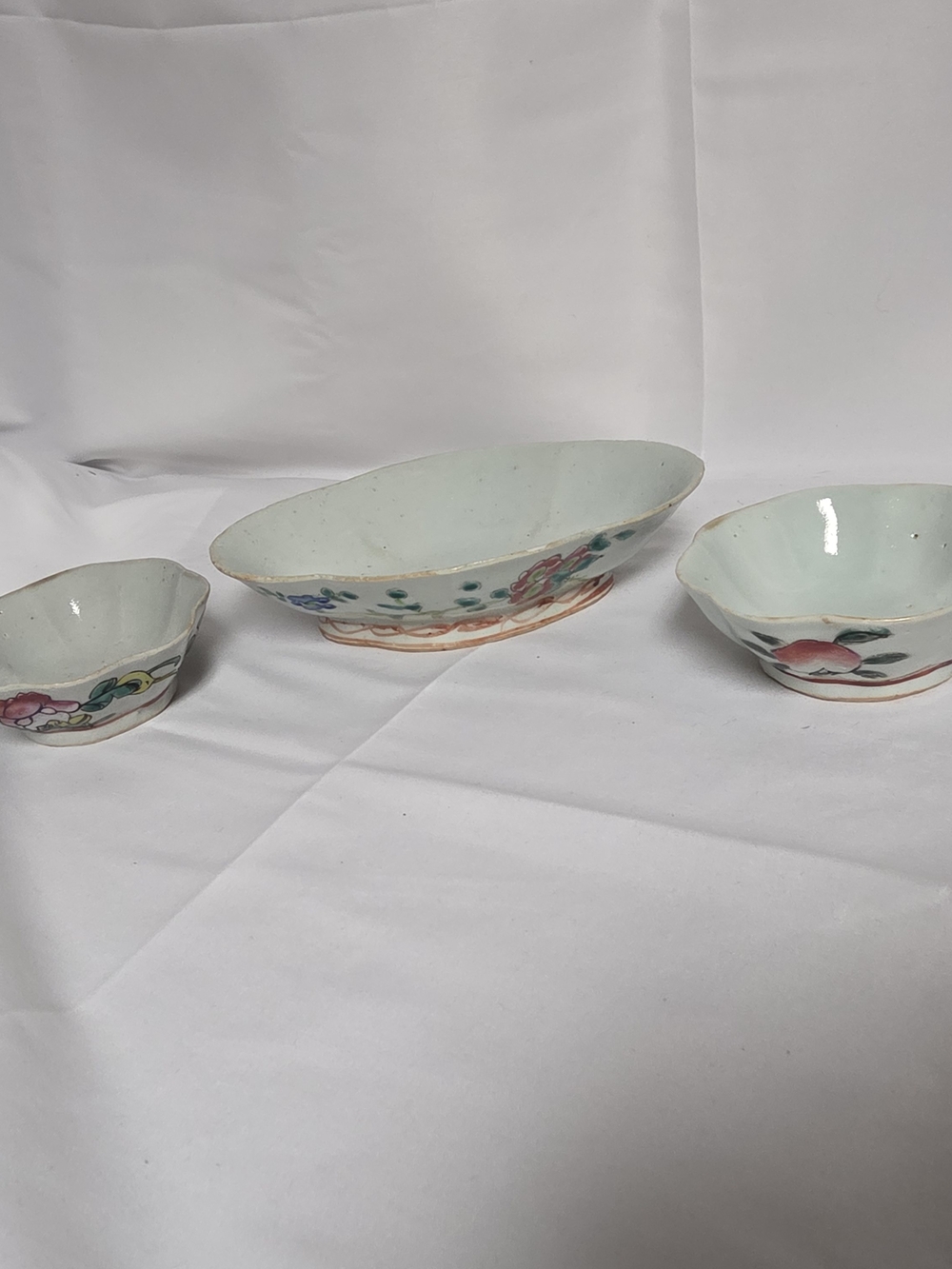 Chinese export famille rose enameled porcelain bowl‎ cups 1900s